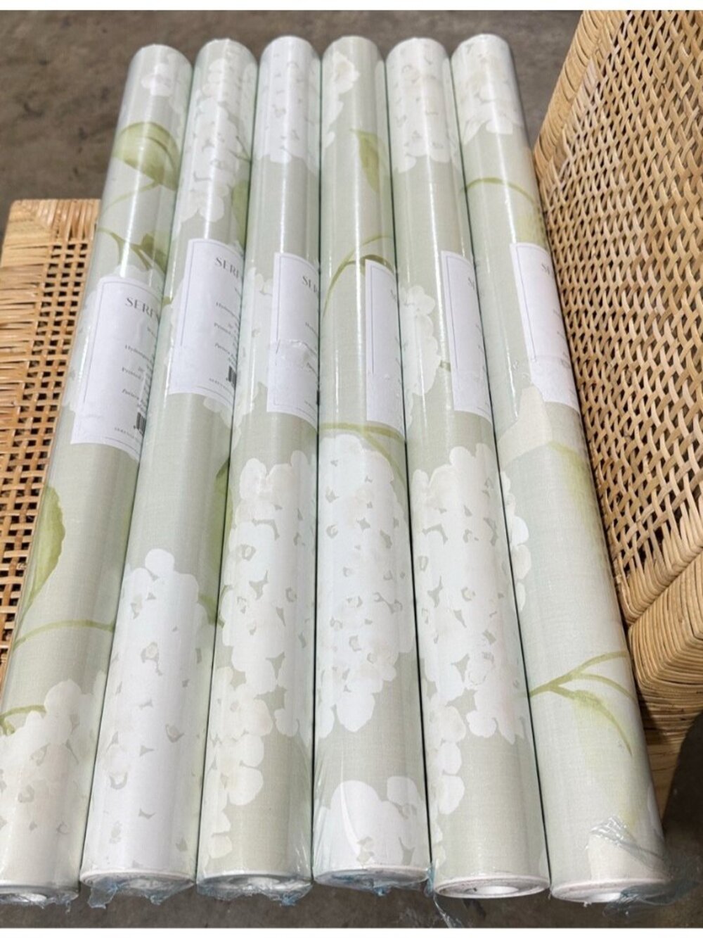 Serena & Lily Hydrangea Removable/Peel & Stick Wallpaper-Seaglass Green